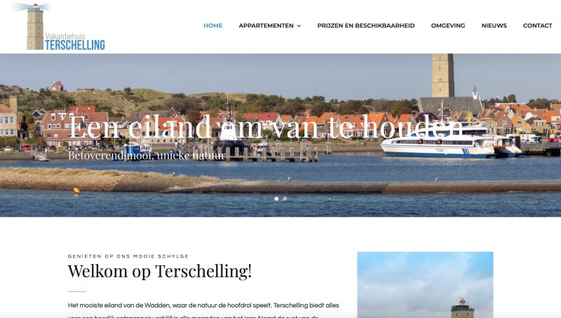 website Vakantiehuis Terschelling